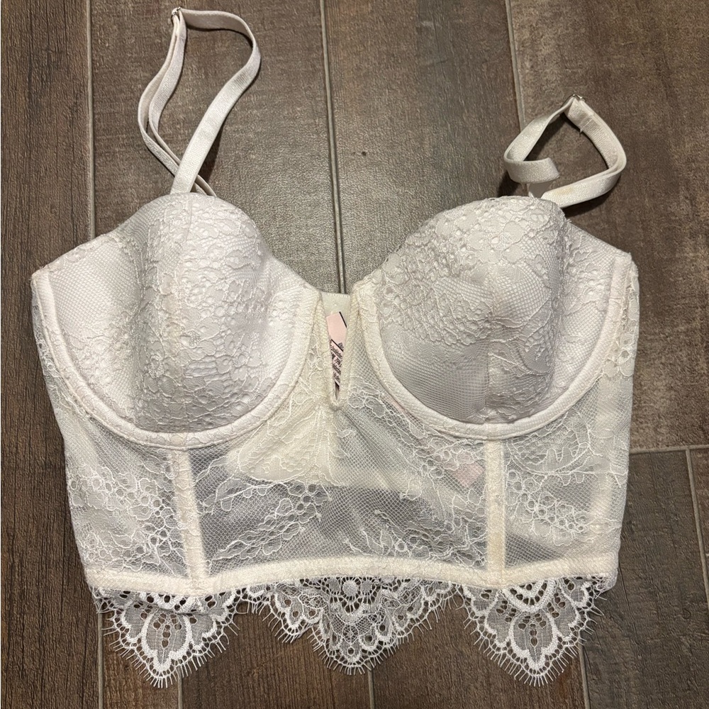 Victoria’s Secret Longline White Lace Bra